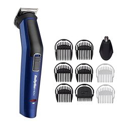 BaByliss MEN 7255PE Multikit Uomo 10 in 1 Lame in Acciaio inossidabile, Viso e corpo, 60 Minuti di Autonomia, 100% Waterproof, Blu