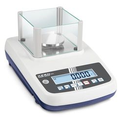 Báscula de precisión de alta calidad con ajuste automático interna [Kern EWJ 300 – 3] Pesaje placa Ø80 mm, rango de pesaje [Max]: 300 g, Lectura [D]: 0,001 g