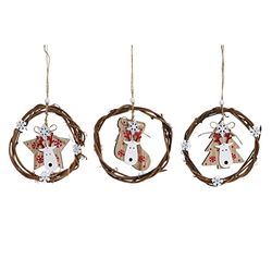 DKD Home Decor Adorno Navideño Madera (3 pcs) (14 x 1 x 18 cm)