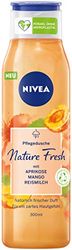 NIVEA Nature Fresh Douche nourrissante abricot 300 ml Gel douche nettoyant doux avec formule sans microplastique, soin de douche végétalien avec parfum fruité