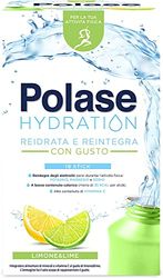 Polase Hydration Integratore Alimentare Sali Minerali, Magnesio e Potassio, Vitamina C, Reidrata e Reintegra, Gusto Limone e Lime, 18 sticks