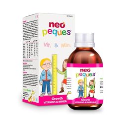 Neo Peques Croissance - Sirop pour Enfants à Partir de 6 Mois - 150 ml - Ingrédients 100% Naturels - aux Vitamines et Minéraux Essentiels à la Croissance - Saveur Orange