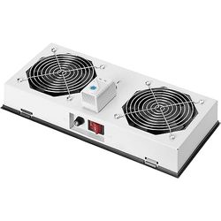Digitus Ventilatore da tetto per alloggiamento esterno a parete, protetto IP54, 2x ventilatore, termostato, grigio (RAL 7035)