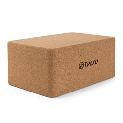 TREXO Natural Cork Yoga Cube met stabiele pilates oefenondersteuning meditatie organisch blok hoge kwaliteit blok YB-100