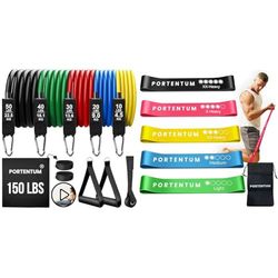 Lote 16 Gomas elasticas musculación Kit 150 lbs (11 Piezas) + Set de 5 Bandas elasticas musculacion