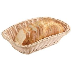APS en rotin panier rectangulaire imperméable env. 31,5 x 22 cm, hauteur 8,5 cm Rotin/Polypropylène Beige, incassable, Passe au Lave-Vaisselle empilable