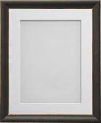 Frame Company Darcy Black Picture Photo Frames with White Mount, 12x12 for 8x8 *Choice of Colours* Fitted with Real Glass