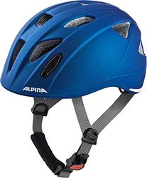 ALPINA XIMO L.E. - Lichte, veilige en onbreekbare fietshelm met optioneel ledlicht voor kinderen, mat blauw, 49-54 cm