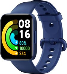 Xiaomi POCO Watch (Bleue), Mesure SpO2, Rythme Cardiaque, écran AMOLED de 1,6", GPS, résistance à l'eau ATM, Bleu, Version Italienne