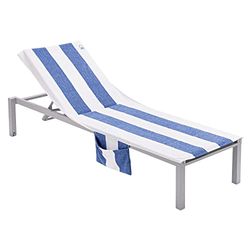 Hoes voor strandstoel, 70 x 200 + 25 cm, picknickblauw