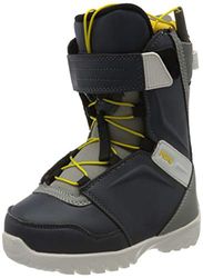 Nitro Snowboards Unisex Jugend Youth Droid QLS '20 All Mountain Freestyle - Sistema di allacciatura rapida per bambini, barca, snowboard, blu navy e giallo, 31 EU (19,5 cm)