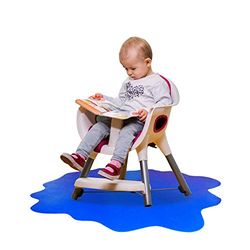 Floortex Blue Anti-Slip Sploshmat Multi-Purpose Highchair/Playmat Waterproof PVC Chair Mat For Low Pile Carpets, 100 x 100 cm