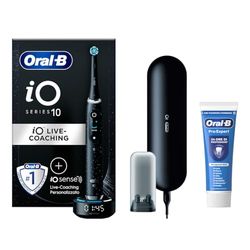 Oral-B Spazzolino Elettrico Ricaricabile iO 10 Nero, 1 Spazzolino Elettrico, 1 Testina, Custodia Da Viaggio Ricaricabile + Dentifricio Oral-B Pro Expert, Per Una Pulizia Denti Efficace