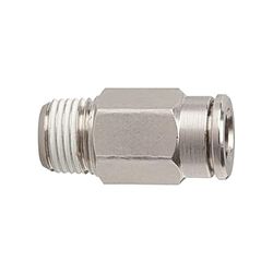 Acoplamiento recto "metálico", R 3/8 A, para manguera de diámetro exterior de 12 mm, presión de trabajo máx. 16 bares, latón niquelado.