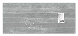 SIGEL GL248 Lavagna magnetica in vetro premium, superficie lucida, 130 x 55 cm, montaggio facile, grigio, Artverum