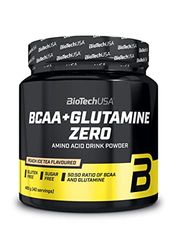 BioTechUSA BCAA + Glutamine Zero | 40 Servings | Vegan | Sugar-Free | Gluten-Free | 2:1:1 Ratio BCAAs | 480 g | Peach ice Tea