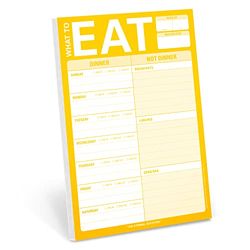 Knock Knock What To Eat Pad - Bloc de notas magnético (15,2 x 22,9 cm), color amarillo