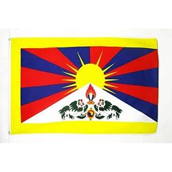 AZ FLAG - Drapeau Tibet - 150x90 cm - Drapeau Tibétain 100% Polyester Avec Oeillets Métalliques Intégrés - Pavillon 110 g
