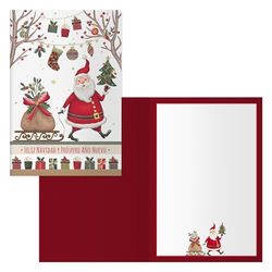 DOHE - Kerstkaarten - Verpakking van 6 stuks - Afmetingen: 11,5 x 17 cm (gesloten) - Inclusief envelop voor het opbergen van de kaart - Model slee