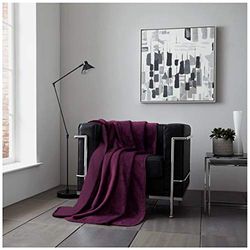 GC GAVENO CAVAILIA Flannel Sherpa Fleece Blankets Soft Teddy Fluffy Snuggle Warm & Cosy Sofa Bed Settee Plush Faux Throw, Polyester, Aubergine, 200X240