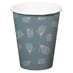 Folat 24980 Douchedecoratie, babyshower, blauw, witte drinkbeker-Blooming Baby Boy-250 ml, 8 stuks
