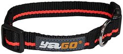 Yago Hondenhalsband, nylon, zwart/oranje, maat S 28-43 cm