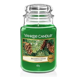 Yankee Candle Geurkaars - Balsem en Ceder Grote Pot - Lange Brandende Kaarsen: tot 150 Uur - Geschenken voor Vrouwen