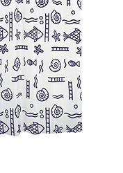 RIDDER Douchegordijn textiel ca. 240x180 cm Neptun, blauw, incl. ringen | wasbaar | vissen | ÖkoTex