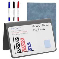 NEWYES Lavagna Cancellabile Piccola, con 3 Penna a Colori, Portatile per Appunti Di Libri Riutilizzati Adatta per Riunioni, Liste Della Spesa (24 * 34 cm)