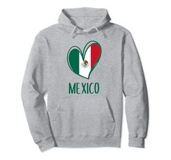 Bandera mexicana patriótica de corazón de México para niños y niñas Sudadera con Capucha