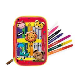 Mitama Estuche Escolar Magic Pensil Case, Niños, Amarillo, Animal, Completo con Rotuladores, Escuela y Tiempo Libre, Amarillo, Talla única, Moderno