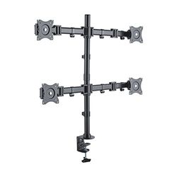 PureMounts OFFICE-04 Suporte de mesa para 4 monitores 33-69 cm (13-27"), inclinável: -45 ° a 45 °, rotativo: 180 °, giratório: 360 °, VESA 100x100, preto