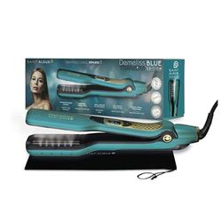 Demeliss Piastra a Vapore Titanium Blue – Piastre in titanio – Serbatoio 40ml – Temperatura regolabile – Pettine removibile – Per tutti i capelli – Lucentezza e vapore uniforme