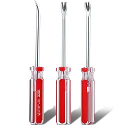 3 Paquetes Levantadores de Tachuela Extractor de Tachuela Remache Grapa Clavo con Punta U de 3 mm Herramienta de Destornillador Quitagrapas (Rojo)