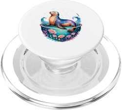 Space Flowers León Marino PopSockets PopGrip para MagSafe