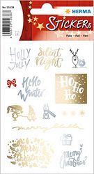 HERMA 15638 Stickers Christmas Sayings Gold Silver, Pack of 13, Christmas Stickers with Lettering Message, Children's Labels for Christmas Decoration, Gifts, Advent Calendar, Winter Decoration, DIY