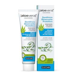 ZUCCARI Aloevera 2 Dentifricio Sbiancante Protettivo, Non Aromatizzato, 100 Millilitri