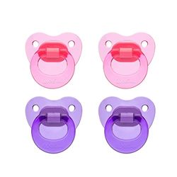 Chupones Wee Baby (4-Pack) | Chupón de dentición duradero y vibrante con punta de silicona ortodóntica para una dentadura sana | Chupones con agujeros de aire para prevenir la irritación