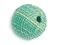 Cuenta madera bola forrada con tela turquesa 20mm. 25u. Aprox.