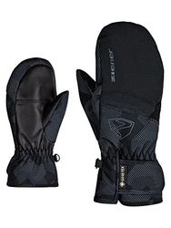 Ziener Levin GTX Mitten Junior, Muffole da Sci/Sport Invernali, Impermeabili, Traspiranti Bambini, Nero/Grigio Inchiostro Mimetico, 6.5