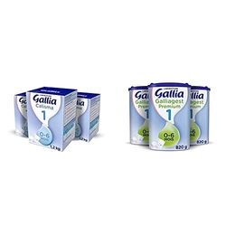 Laboratoire Gallia Calisma 1, Lait en poudre pour bébé, De 0 à 6 Mois, 1,2 kg (Packx3) & Galliagest Premium 1, Lait en poudre pour bébé, De 0 à 6 Mois, 820g (Packx3)