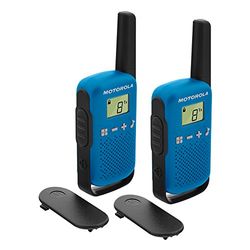 Motorola T42 Talkabout PMR446 2-vägs Walkie Talkie Portable Radio (paket med 2), upp till 4 km räckvidd, Ingen licens krävs, Blå