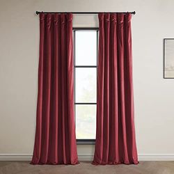 HPD Half Price Drapes Heritage Plush Velvet Curtains 84 Inches Long Room Darkening Curtains for Bedroom & Living Room 50W x 84L, (1 Panel), Cinema Red