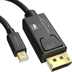 KabelDirekt – 2x Mini DisplayPort (Thunderbolt) a cable DisplayPort (Mini-DP a DP) – 2m – (resolución UHD con 4K / 60Hz, versión 1.2, adecuado para PC y Mac, conector con bloqueo, negro)