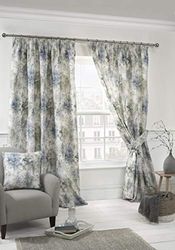 Sundour Woodland Blue-Pencil Pleat Curtains-46x72/117x183cm, 46x72