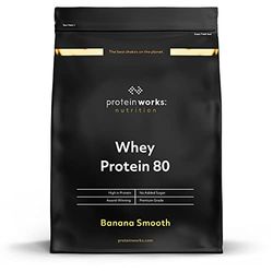 THE PROTEIN WORKS Whey Protéine 80 (Concentré) | 82% de protéines | Shake à faible teneur en sucre et à forte teneur en protéines | Banane Onctueuse | 500g