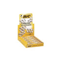 Hojas de afeitado desechables BIC Chrome Platinum, una sola hoja con doble filo, 100 unidades (cinco packs de 20)