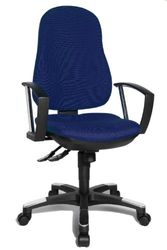 Topstar 9020AG26, Trend SY 10, bureaustoel, ergonomisch, met armleuningen, bekleding blauw