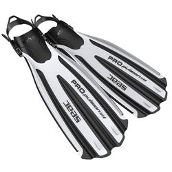 Seac Propulsion Aletas de Buceo con Correa Ajustable, Fabricadas en Italia, Unisex Adulto, Negro, 43/45
