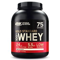 Optimum Nutrition Gold Standard 100% Whey, Poudre de Protéines pour la Construction et la Récupération Musculaire, avec Glutamine et Acides Aminés BCAA Naturels, Non aromatisé, 75 Portions, 2.25 kg